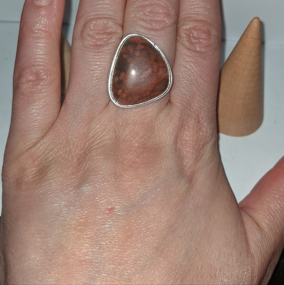 Sugilite and Sterling ring adj. Sz - Picture 2 of 3